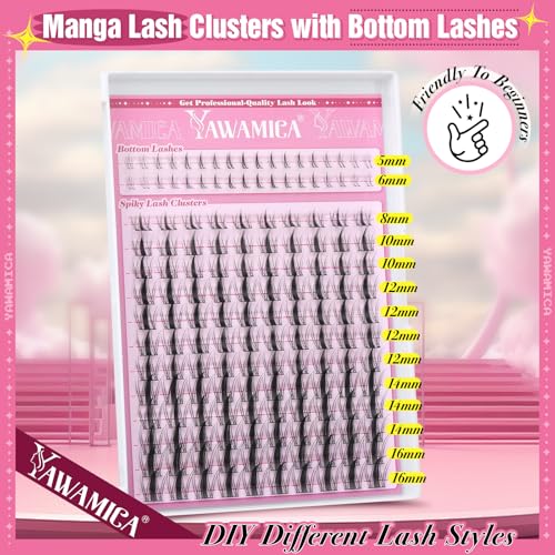 Fairy Lash Clusters DIY Eyelash Extensions - Curly, Spiky, Wispy Anime Lashes 8-16mm with Bottom Lashes - Fairy Variation