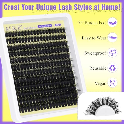 DIY Thick Lash Clusters Kit - 80D Volume Wispy Eyelash Extensions 228pcs - Spiky Russian Style - Variation of THIS listing