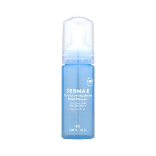 Derma E Ultra Hydrating Cloud Cleanser - Gentle Foaming Face Wash with Hyaluronic Acid | Vegan, 5.3 Oz