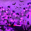 Purple Lighted Halloween Garland - 9 Ft Battery-Operated Willow Vine Decor with 8 Modes & Timer