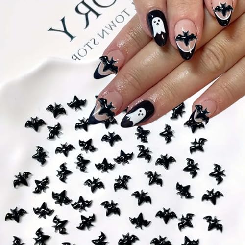 Halloween Nail Charms 3D Bat Rhinestones Set - Nail Art Decorations for Acrylic Nails - Variation Nail Charms 06