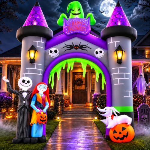 12FT Inflatable Halloween Archway with LED Lights for Yard Entryway Haunted House