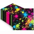 50 Pack Neon Paint Splatter Paper Napkins for Glow Parties & Celebrations