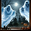 Large Halloween Ghost Window Clings - 2 Sheets, Extra Large Spooky Decals
