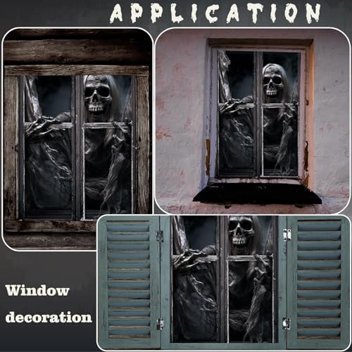 Halloween Horror Skull Window Curtain - Spooky Halloween Party Decoration - Variation: Halloween-1