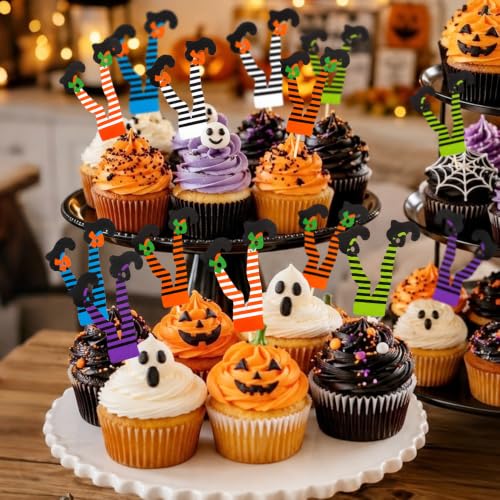 Halloween Witch Boot Cupcake Toppers - 48 PCS Halloween Party Food Picks - Variation of THIS listing