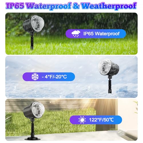 Outdoor Halloween RGBW Ocean Wave Projector Light with Remote & Timer - Black / 1