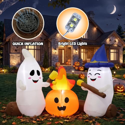 5 Ft Halloween Inflatable Ghosts Yard Decorations Outdoor Spooky Halloween Decor