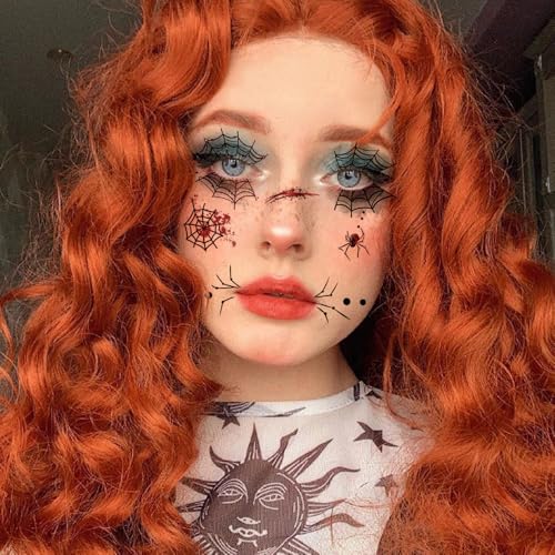 Halloween Temporary Face Tattoos 16 Sheets Kids & Adults Safe Waterproof Fun