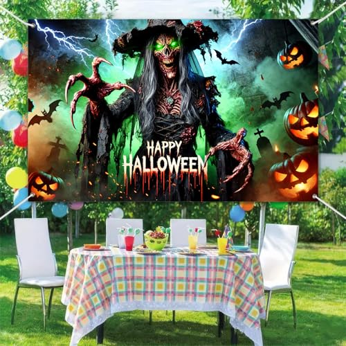 Halloween Party Backdrop Graveyard Scene 71x43 Inch Haunted Decor