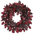 Artificial Fall Leaf Wreath for Front Door – Burgundy Red, 20-Inch Autumn Decor