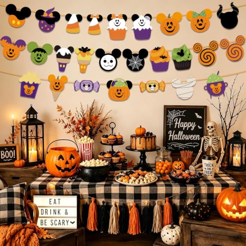 Halloween Decorations Banner 3pcs - Trick or Treat Pumpkin & Letter Design