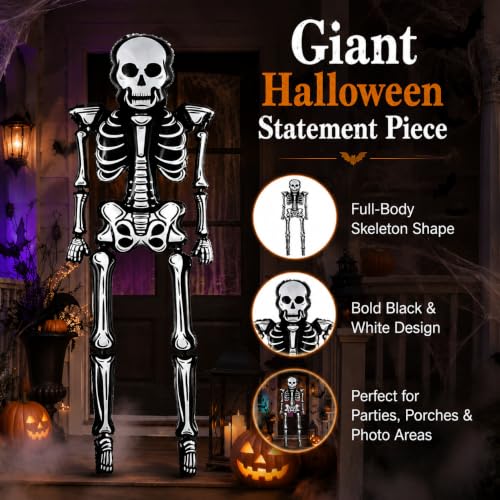 8.3 Ft Giant Poseable Skeleton Balloon for Halloween Party & Decorations