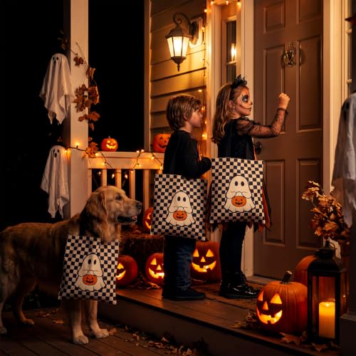 Halloween Tote Bag Ghost Pumpkin Trick or Treat Canvas Bag