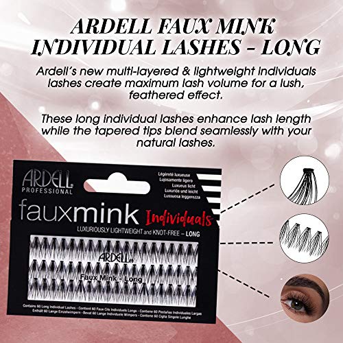 Ardell Faux Mink Individual False Eyelashes Long Black 4 Pack - Natural Look & Reusable