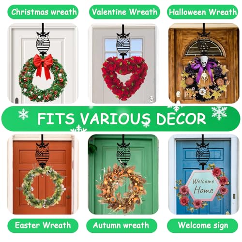 15-Inch Metal Halloween Wreath Hanger for Front Door - Heavy Duty Support