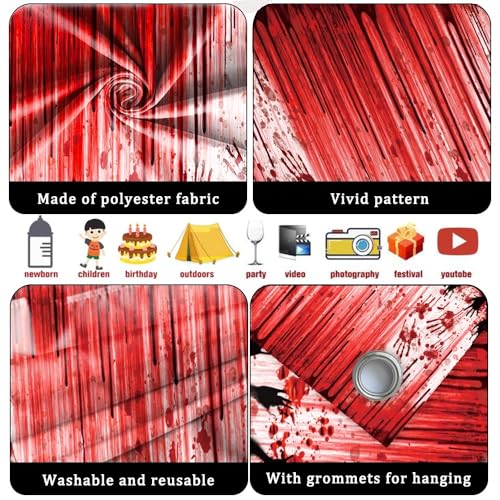 DORCEV 6x13ft Bloody Halloween Garage Door Cover Banner Decorations Party Backdrop
