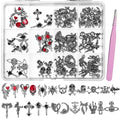 84 Pcs Gothic Halloween Nail Charms and Gems Set for Nail Art