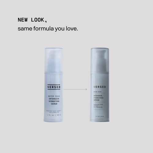 Versed Water Rush Intensive Hydrating Serum - Hyaluronic Acid Serums for Face with Vitamin B5 - Lightweight Face Serum for Dry Skin - Sensitive Skin-Approved & Clinially Tested (1 fl oz)