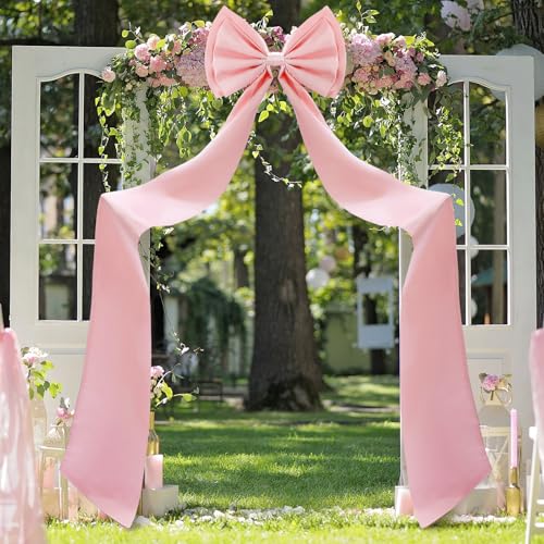 Giant Satin Bow Decor - Dusty Pink, 75 x 18 Inches, Wedding & Party Decoration