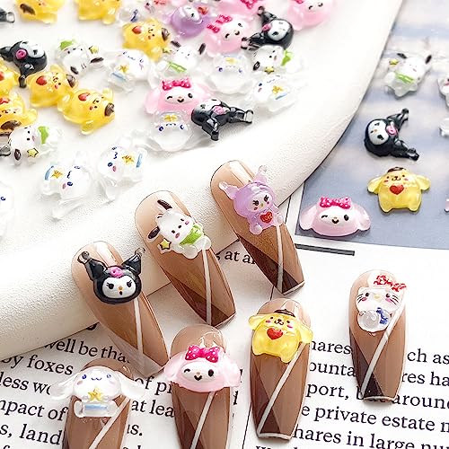 70PCS Cute Cat Resin Nail Charms for DIY Nail Art & Crafts