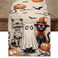 Halloween Table Runner 13x72 inch Spooky Cat Ghost Decor - Variation of Cat Ghost / 13"x72" / 1