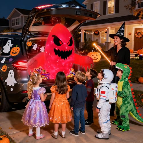 3.5FT Inflatable Ghost Car Decoration Kit for Halloween Trunk or Treat Outdoor Party