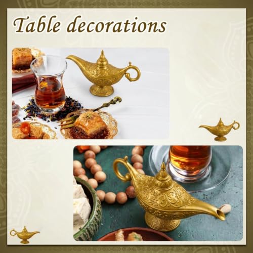 3 Pack Gold Vintage Magic Lamps Arabian Party & Halloween Prop - Costume Accessory