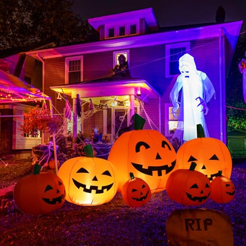 7.5 Ft Halloween Inflatable Pumpkin Decoration with Lights - Yard & Garden Outdoor Decor