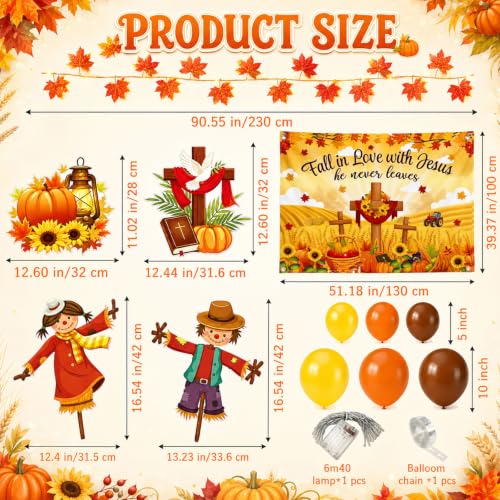 Halloween Christian Car Trunk Decor Set with Balloons & Lights - Fall Harvest Theme