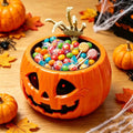 Animated Halloween Skull Pumpkin Candy Bowl with Motion Sensor and Lights
