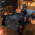 Rectangular Halloween Tablecloth 60x84 Inch Waterproof Pumpkin & Spider Web Design - Washable Party Decor