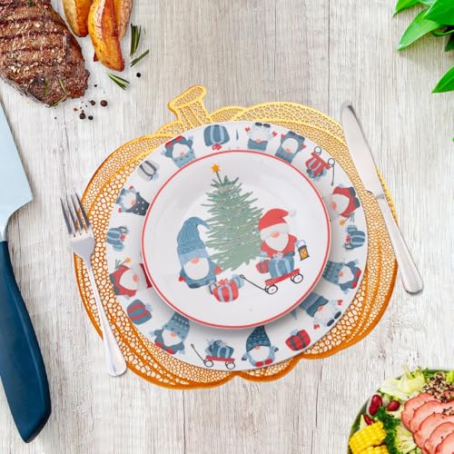 Pumpkin Placemats Set of 12 - Orange Harvest Fall Thanksgiving Table Decor
