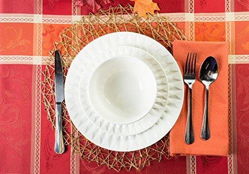 15-Inch Gold Woven Paper Tabletop Placemat Set - Holiday & Event Decor