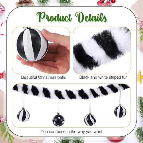 Halloween Worm Garland with Black and White Ornaments - 5ft Spooky Decor