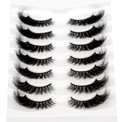 Pooplunch FOXY-A 8-18MM Fluffy Cat Eye Winged False Eyelashes 7 Pairs