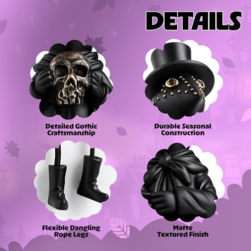 Halloween Gothic Plague Doctor Figurines Shelf Sitters with Dangling Legs - Spooky Decor