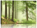 Serene Foggy Forest Canvas Wall Art - Tree & Mountain Landscape, 24x36 Inches