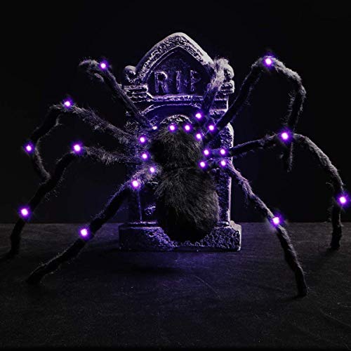 Giant LED Light Up Halloween Spider Decoration for Indoor & Outdoor Yard