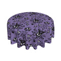Purple Halloween Round Tablecloth 60 Inch - Haunted Mansion Ghost Decor