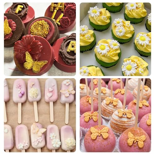 Butterfly & Flower Silicone Molds - 6 Pack for Cake, Cupcakes & Decorations - Variation of THIS listing