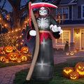 8FT Halloween Inflatable Grim Reaper Decoration - Black Reaper Yard Decor