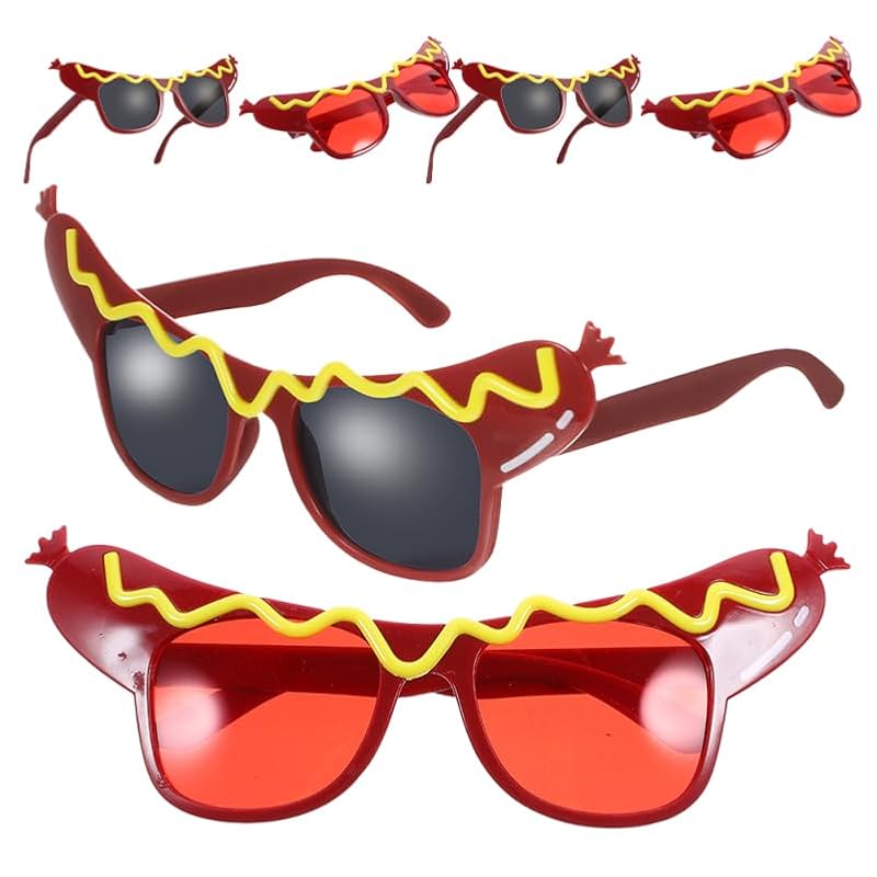 Funny Hot Dog Sunglasses Party Props - 6 Pack Novelty Costume Glasses