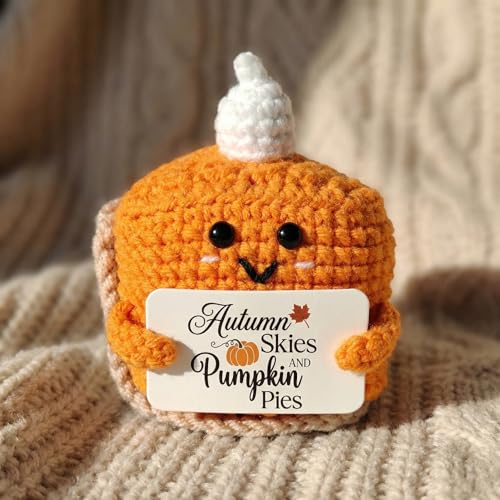 Autumn Skies Handmade Crochet Pumpkin Pie Plush Decor for Fall & Thanksgiving