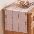 Pink Woven Farmhouse Table Runner 12x60 Inch - Artoid Mode