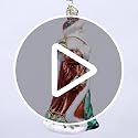 Father Christmas Glass Ornament with Bells - Handcrafted Holiday Christmas Tree Decoration