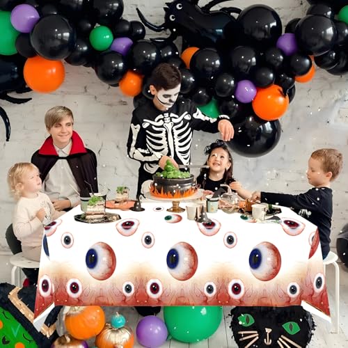Halloween Bloodshot Eyeball Tablecloths - Disposable Party Cover, 2 Pack, 43x71in