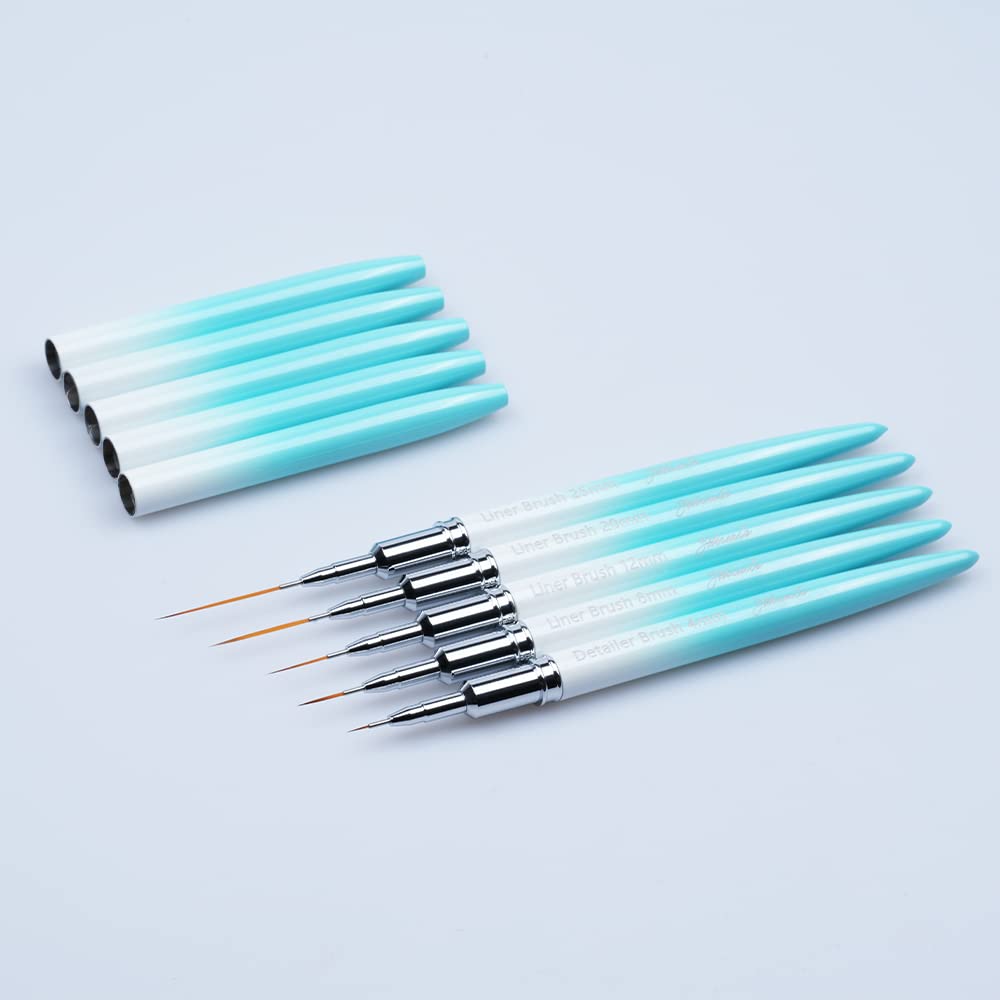YIHUALE Nail Art Design Pen Painting Tools - DIY Manicure & Professional Salon Set (Blue and White)