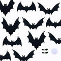 Halloween Felt Hanging Bat Decorations - 36 Pack Flying Bat Ornaments for Party & DIY Decor