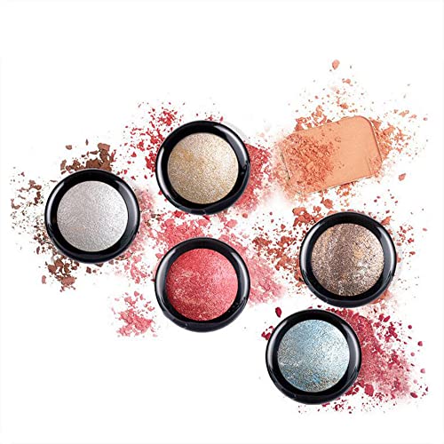 Single Shade Baked Eye Shadow Palette - Pumpkin Orange Glitter 15 Metallic Colors, 8g
